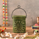 Flower Cut Olive Big Lantern