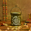 Flower Cut Olive Big Lantern