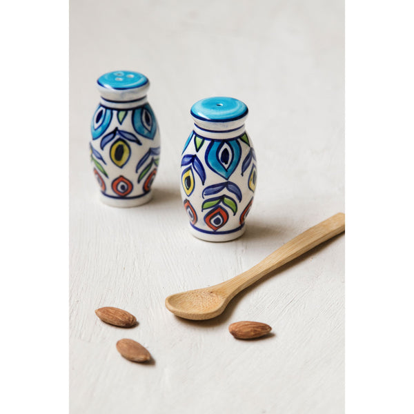 Hand-painted Ceramic Salt and Pepper Shakers – Multicolour