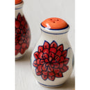 Hand-painted Ceramic Salt and Pepper Shakers – White and Red