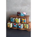 Decorative Wooden Cabinet with 7 Ceramic Drawers