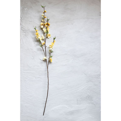 Imitation Magnolia Flower Stick – Yellow ( Set of 2 Sticks )