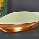 Decorative Metal Enamel Leaf Platter-Pastel Green
