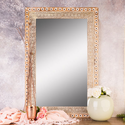 White Contemporary Wooden Mirror