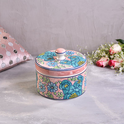 Multipurpose Handcrafted Ceramic Jar (Set of 2) - Pastel Pink