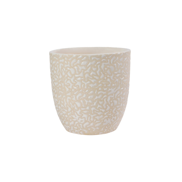 Pearl White Ceramic Planter - Big